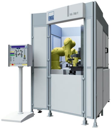 VA 700 T – Joining machine for the manufacture of composite camshafts. While one cam is heat shrinking, the next one is preheated. Equipping the heat shrinking machine with a number of preheating units allows for the optimal application of this technology to suit the task at hand.