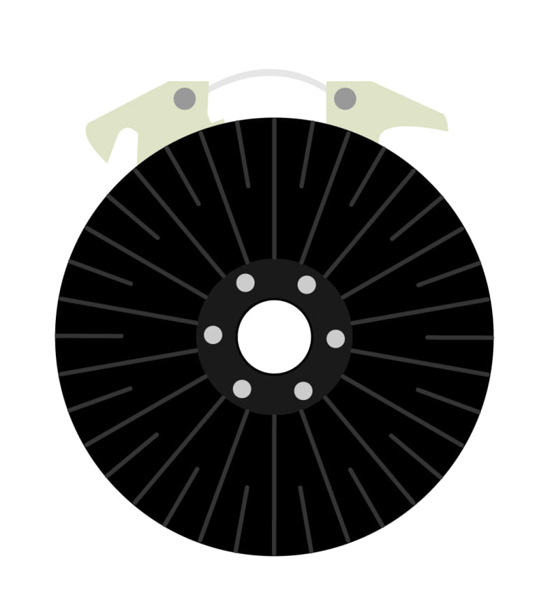 The unwind brake operates much like the brake on a car, with disk, calipers and pads.  The tension is linked to a position controller.  