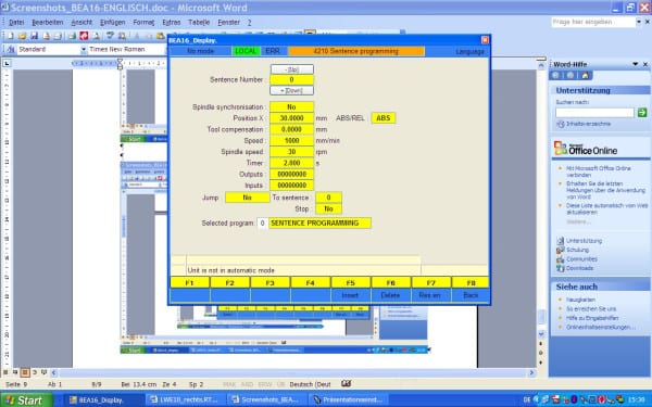 Example of a sentence programming | Suhner Automation BEA16