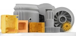 The machine line spans a range from desktop models to units capable of producing 10 cubic foot objects from fiber and thermoplastic materials