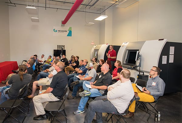 PolyWorks' Kurt Lammers presents to a packed room.