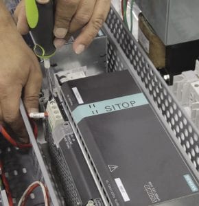 Flexible set-up permits on-the-fly adaptation of control hardware, when design changes are required or subsequent iterations of a machine are produced.