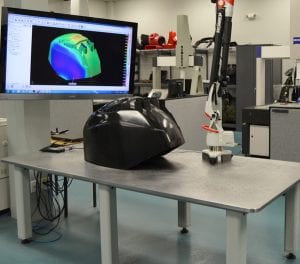 Current office setup at Exact Metrology. CT scan displayed on computer in the background