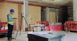 Leica laser scanner used in building construction environments