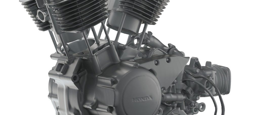 Scanned Honda engine with Artec Leo