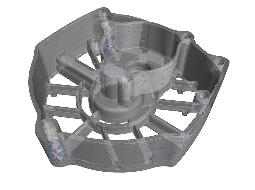 A die cast part showing porosity