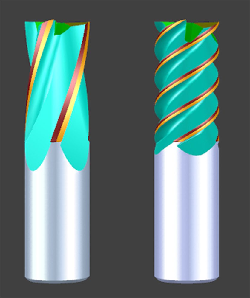Low Helix (15 degrees) to High Helix (60 Degrees)