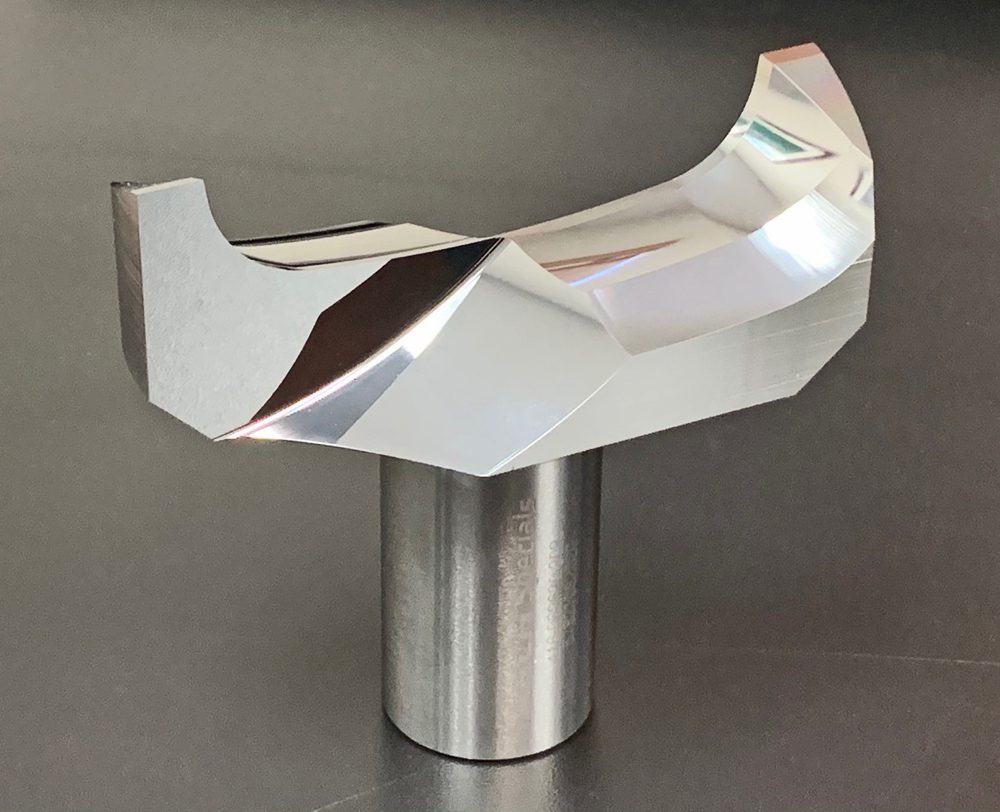 This complex trepan cutter was created to meet an urgent need for cutting non-ferrous material used in respiratory equipment. The tool features a very fine finish and leaves no marks on the part. Gray reported that “the customer was ecstatic”