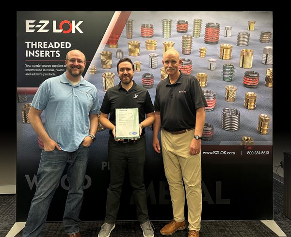 From left to right: Kyle Lindsly-Roach, Director of Sales & Marketing, Ben Belzer, President/CEO of TCI Precision Metals/E-Z LOK and Steve Schaeper, Division Manager.