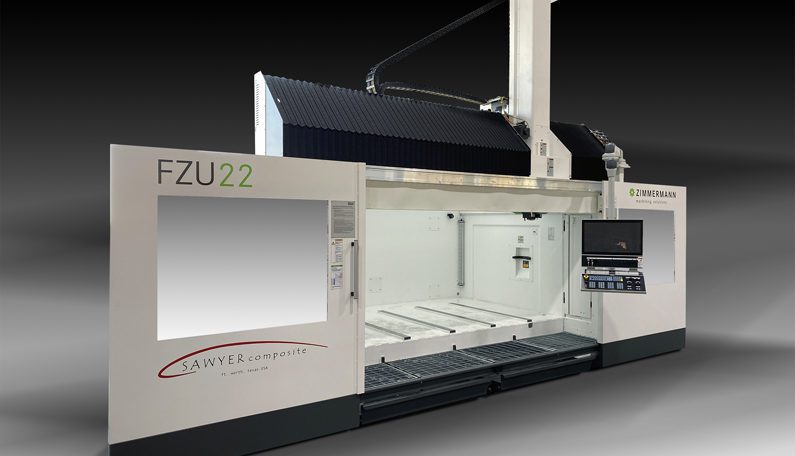First machine of the FZU22 type being used for aerospace composite cutting.