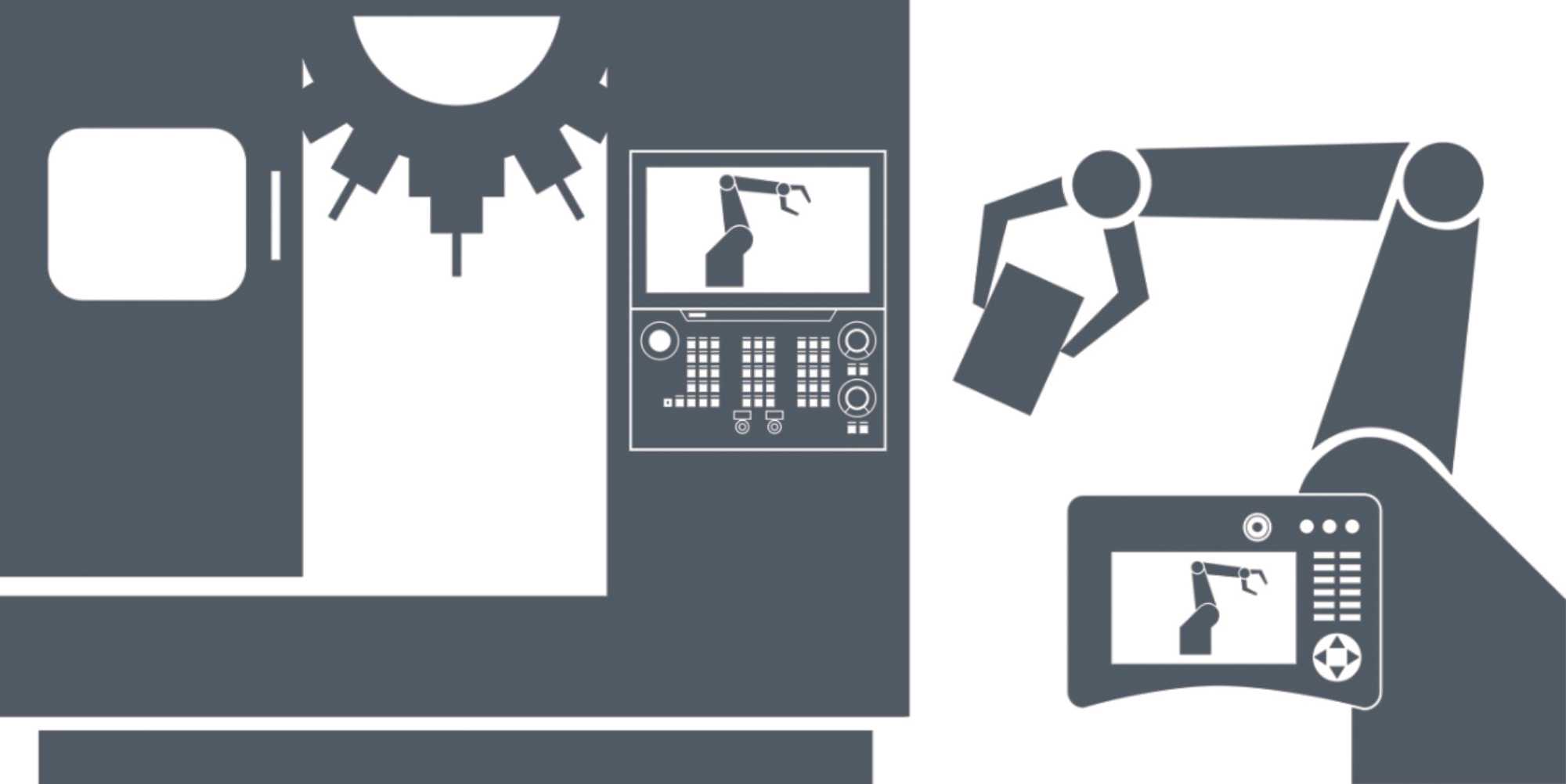Robot and part programs are both resident in the CNC and accessed through the SINUMERIK Operate graphical user interface. Robotic functions such as programming, manual travel, teach-in and diagnostics are directly executed from the CNC through the SINUMERIK Run MyRobot/Handling application.